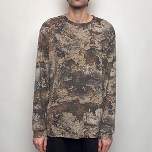 RedHead Brand Co Mens XL Long Sleeve Prairie Camo T-Shirt Brown Grey Hunting